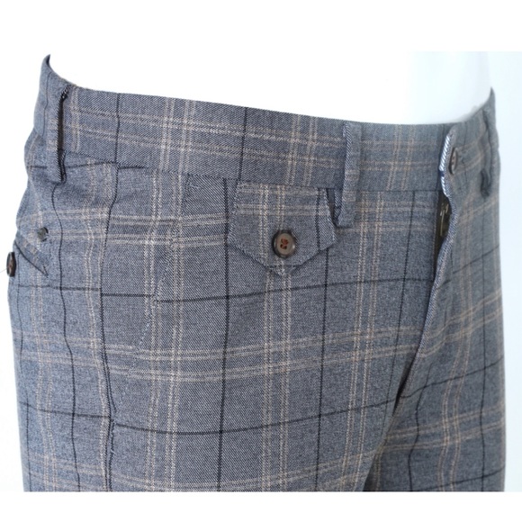 Cavana Men Slim Fit Checked Trouser - Picture 7 of 8